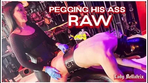 Pegging His Ass Raw - Lady Bellatrix Thrusts Her Strap-on In Slave In Dungeon (teaser)