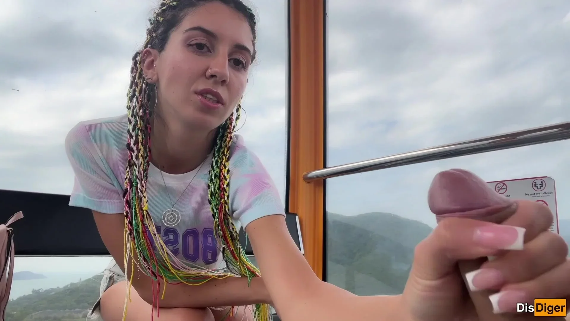 Risky Ferris Wheel Handjob - Stranger Swallows My Cum In Public With Katty West