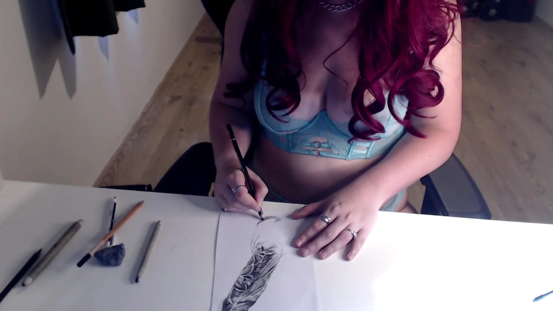 Drawing A Big Hard Cock - Erotic Art - Work In Progress