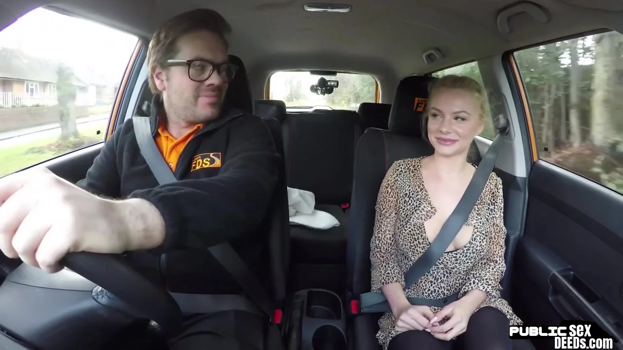 Driving student 18+ Busty Babe Public Fucked Outdoor In The Car
