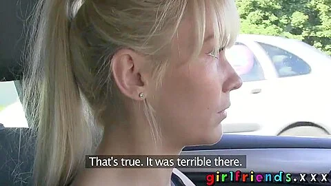 Girlfriends Fit babes eat pussy on back seat of a car