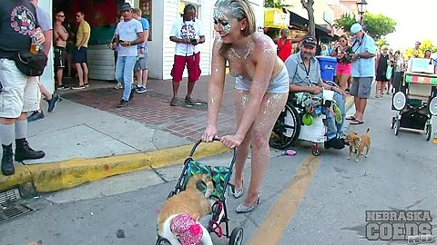 Nude Girls With Only Body Paint Out In Public On The Streets Of Fantasy Fest 2018 Key West Florida - NebraskaCoeds