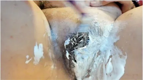 Complete Very Close Hair Removal Of A Big And Really Hairy Pussy Fetish