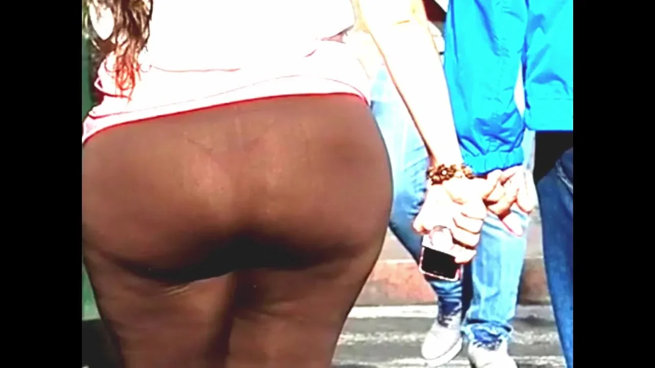 Fat ass BBW see through thong spandex