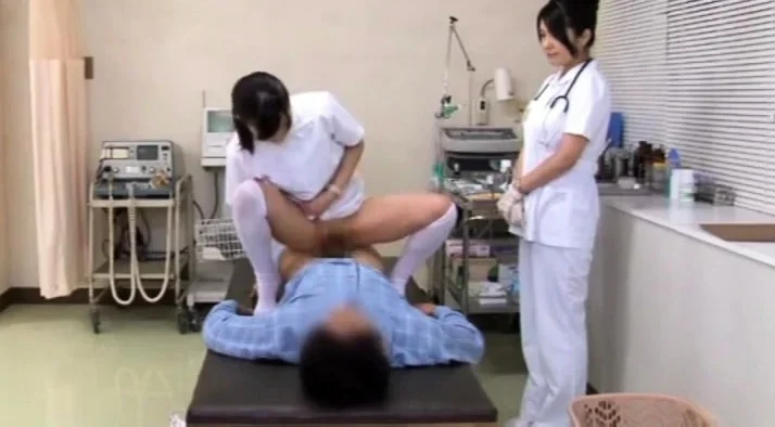 Hot nurse in uniform fucks her perv doctor