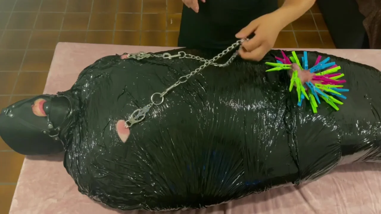 Plastic Wrap Bondage Cbt Didnt Let Me Cum
