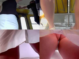 Flabby-butt milf wears g-string in upskirt video