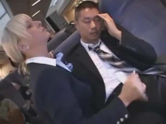 Hot Handjob from sexy Stewardess