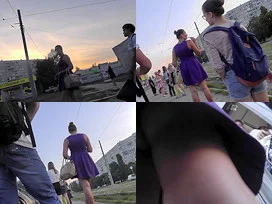 Best upskirt video of a brunette with g-string