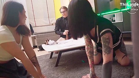 Nerd Fucked By Two Dirty schoolgirls 18+ (anal Fuck / 3some)