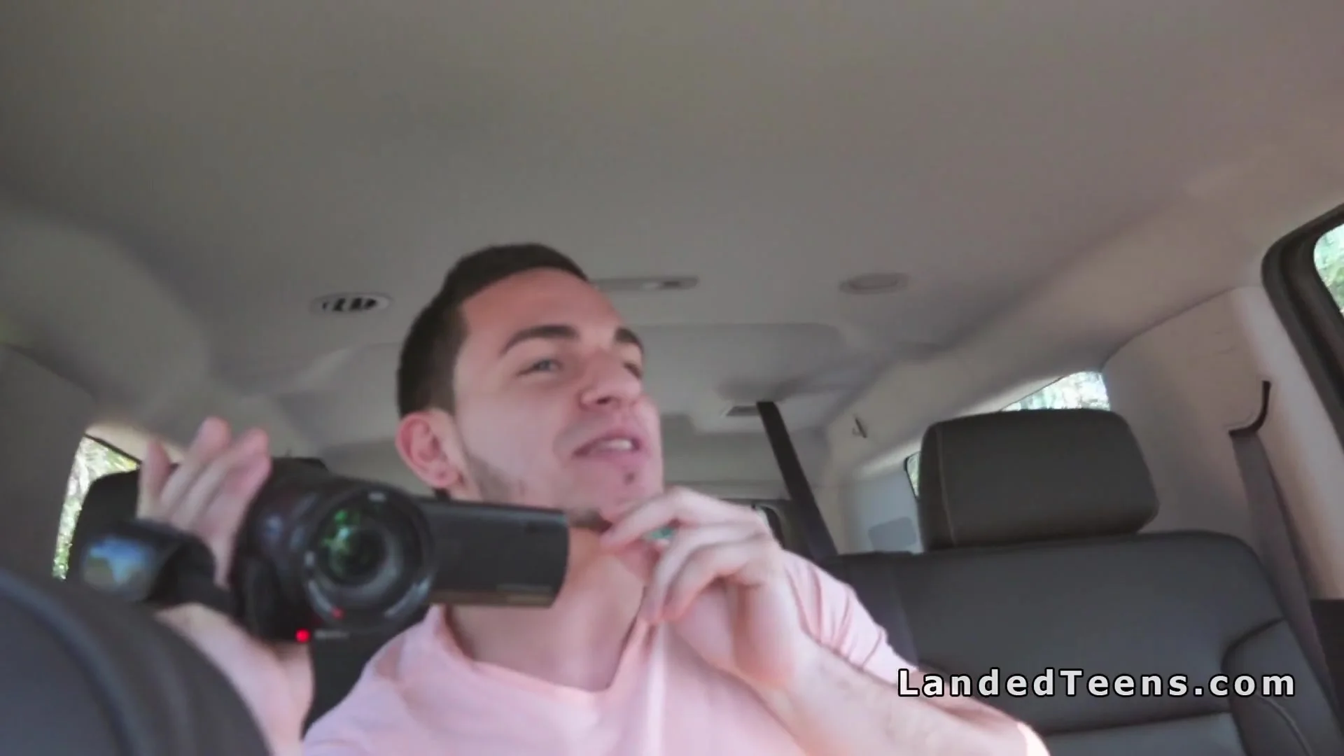 teen 18+ bangs strangers cock in car on camera