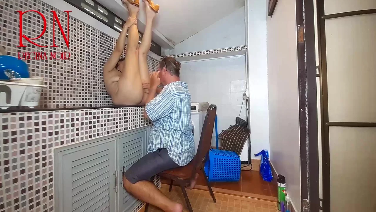 Housewife Fucked In The Washing Machine. Pussy Licking, Cunnilingus. Domination In Laundry. C2