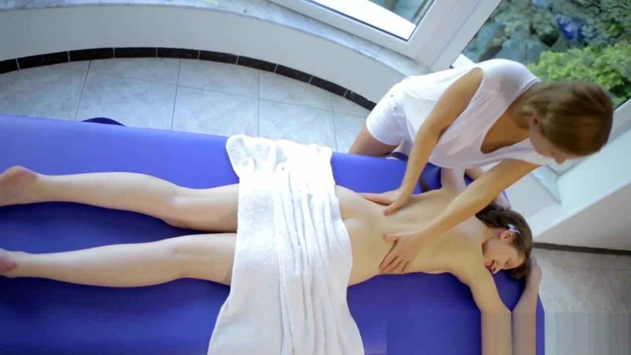 Steamy lesbian massage gets hot