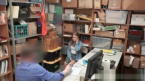 Worried teen 18+ Shoplifter Fucks Security Guard To Ensure Freedom