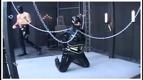 Latex corset movie with spandex babe who adores BDSM