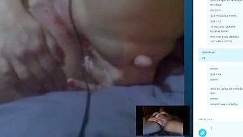 Skype lesbian masturbates for my video