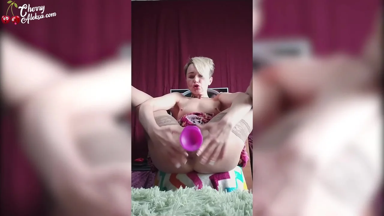 Anal Masturbate And Squirt From Huge Dildo - Cherry Aleksa