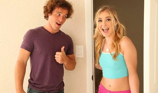 Thin blonde stood in front of the curly boy with cancer and gave him a...