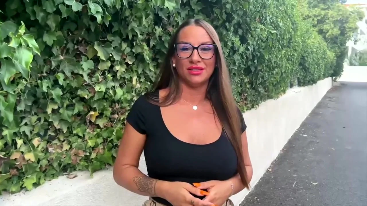 French Glasses Girl Mila and her HUGE TITS come back in front of the camera