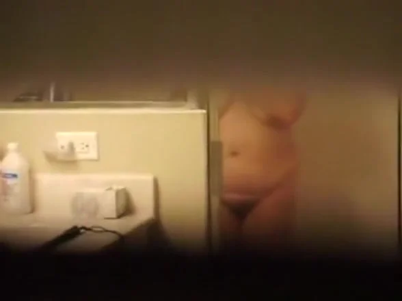 Fat mature in shower