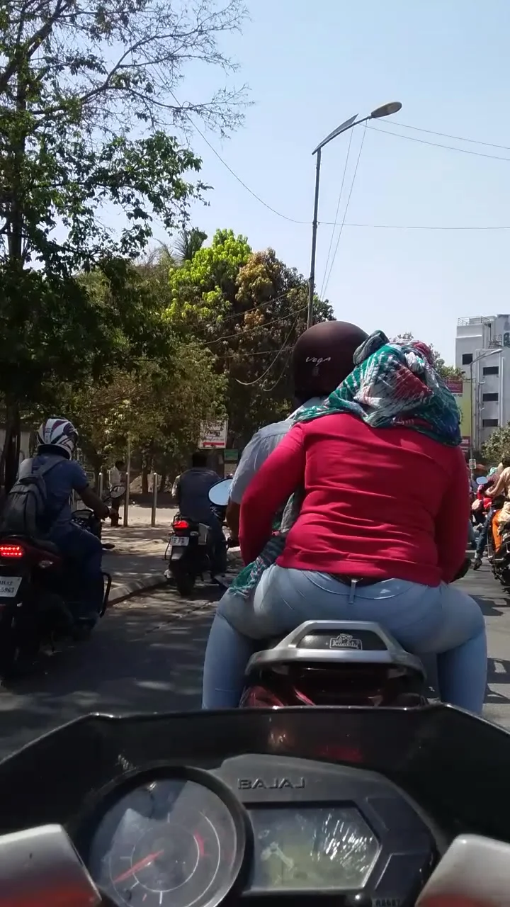 Indian hot ass girl on bike