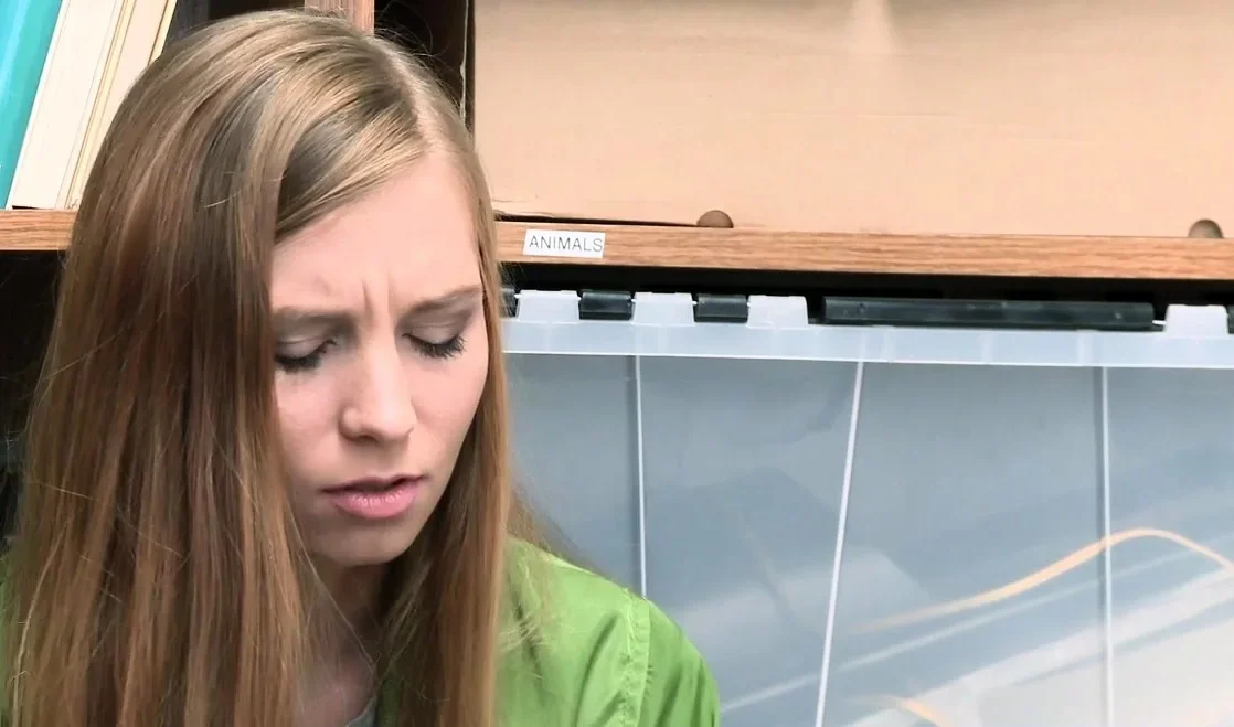 A small tits redhead teen blowjobs then fucked by officer