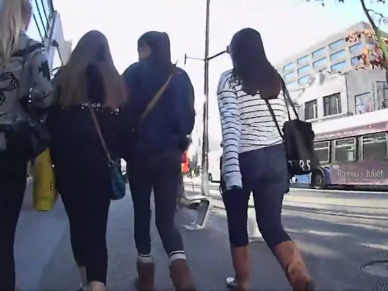 Sexy in black tights and beige boots