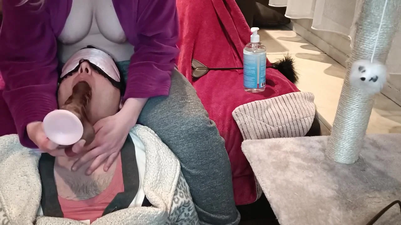 Her Sissy Training. Gagging Dick