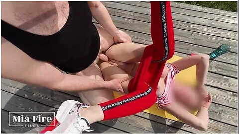 Cute Neighbor In Leggings Did Fitness And Received An Award In The Ass - Mia Fire