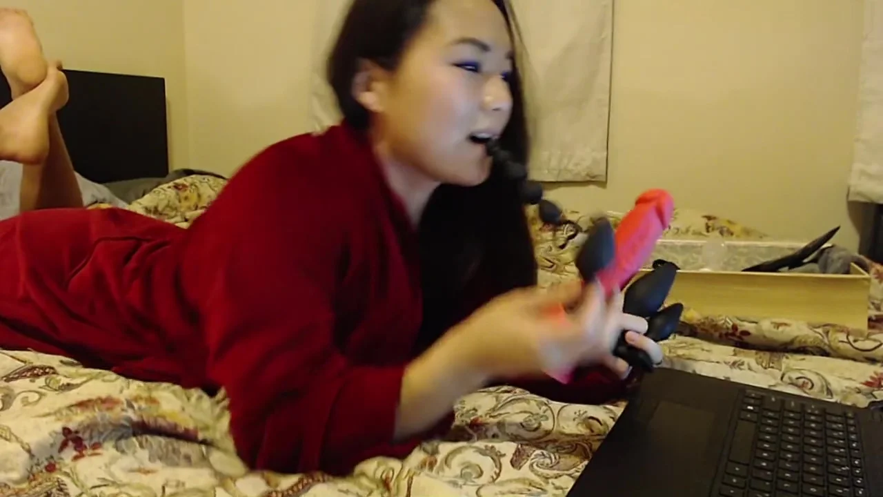 Hot japanese woman with her toys