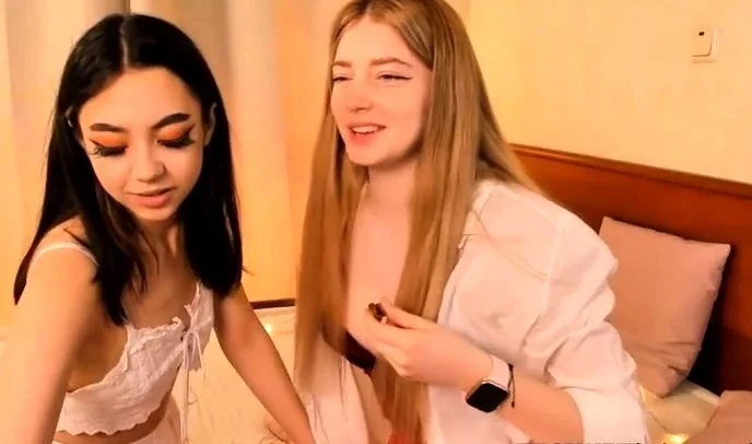 Beautiful lesbians seduced each other