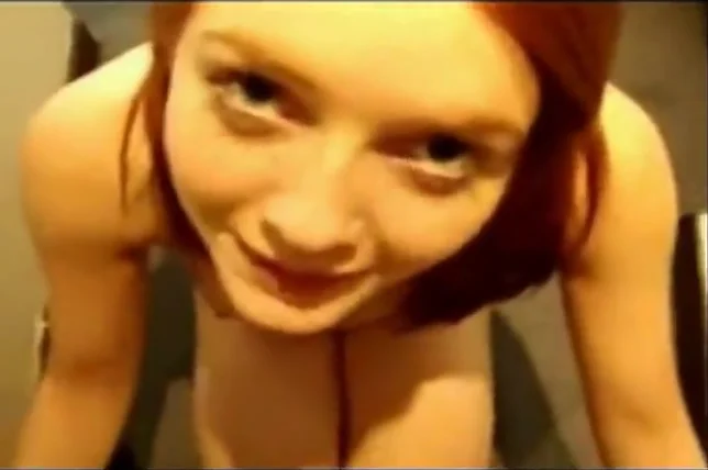Brunette teen 18+ young babe sucks BFs dick in the fitting room