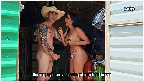 Burglar Girl Caught And Fucked Outdoors By Farm Owner