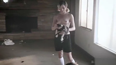 Trespassing teens 18+ fuck with a homeless guy