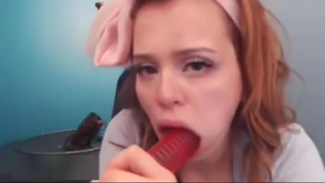Nerdy Redhead teen 18+ Rough Sloppy Fast Dildo Deepthroat Gagging POV