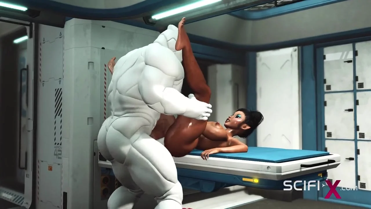 A hot black girl needs a huge cyborg cock in her ass