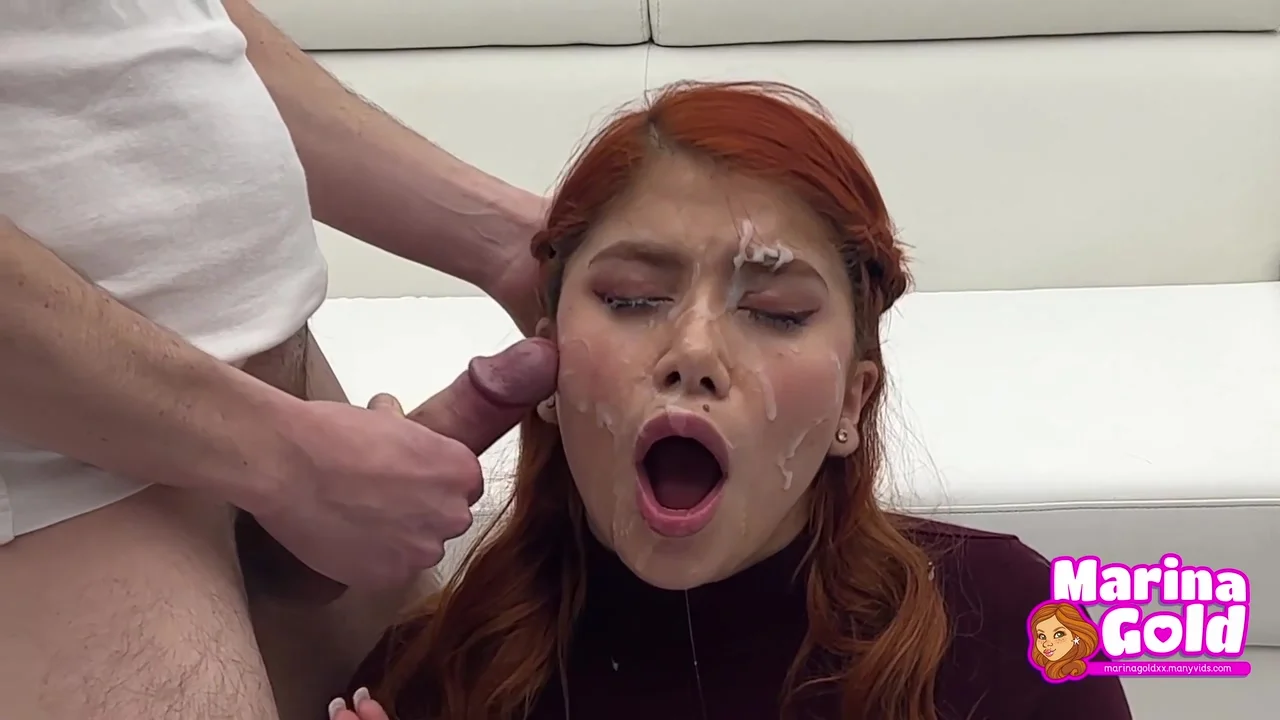 Marina G And Marina Gold - Cum Drenched teen 18+ Eats A Burguer Bukkake