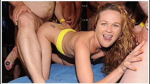 Skinny Teen First Gangbang Orgy
