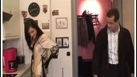 Evil domina flogging her sissy serf on the floor
