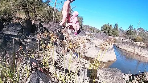 Risky Public Blowjob & Doggystyle by the River