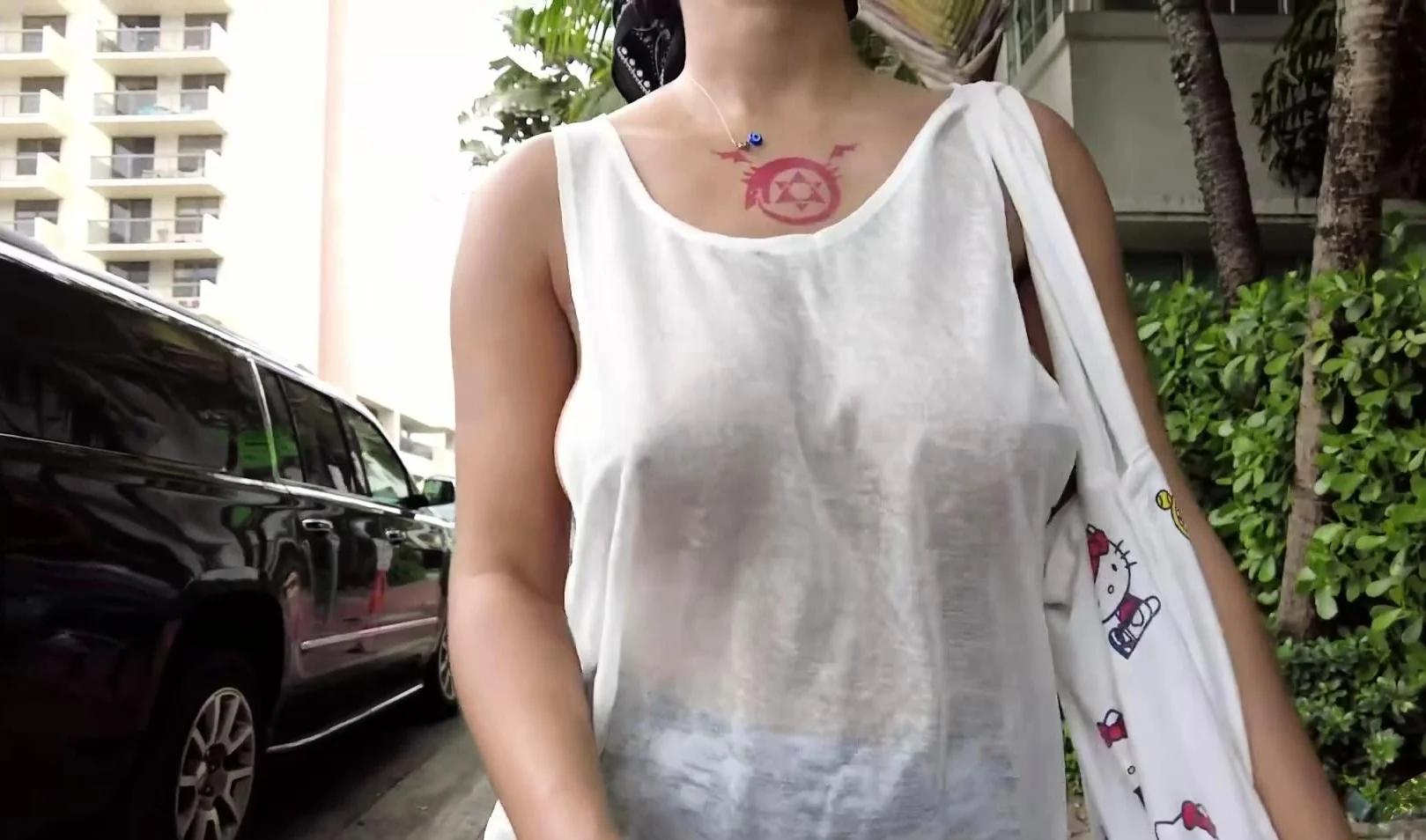 Busty amateur blonde banged in public outdoor
