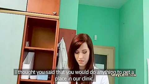 Redhead Nurse Fucks Doctor For Job