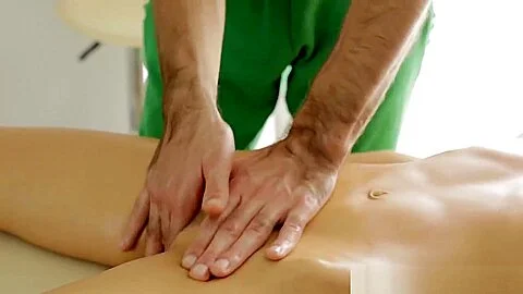 Passionate teen 18+ riding him to orgasm on the massage table
