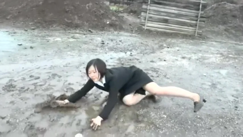 Muddy japanese office girl.