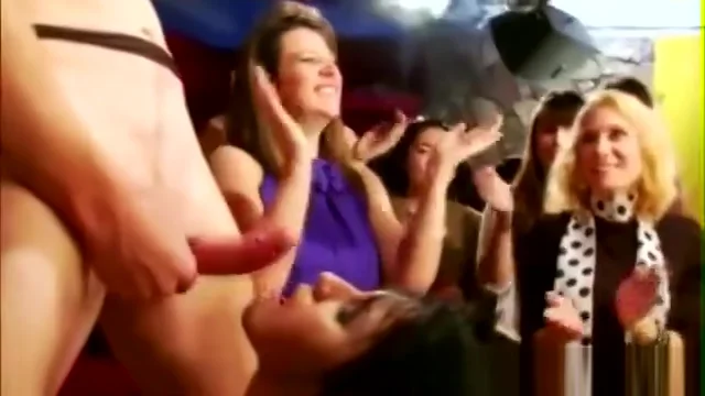 Hen getting fucked by stripper in front of her friends