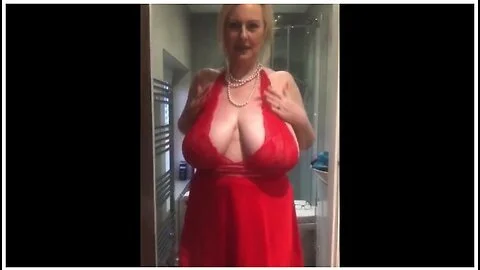 Annabels Red Satin Halter Neck Negligee Shower Play