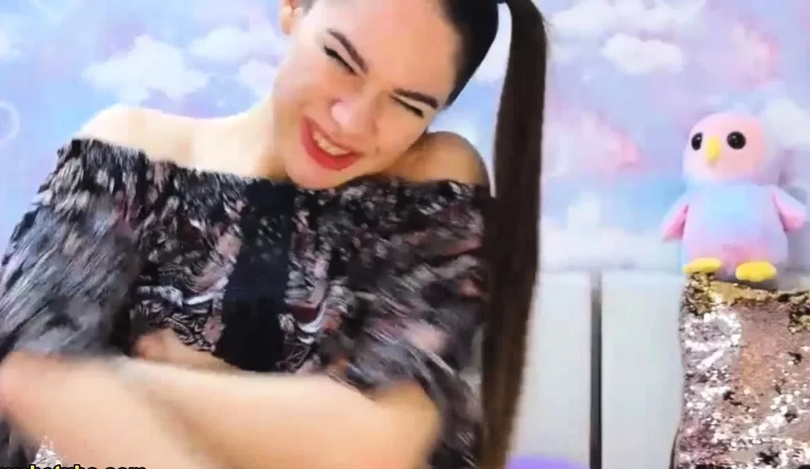 Gorgeous Sexy Brunette Teasing And Playing