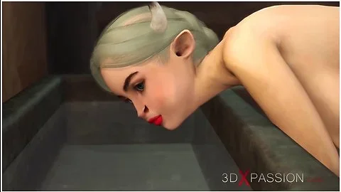 Four breasts and an udder! Farmer plays with a sexy young woman in cowshed