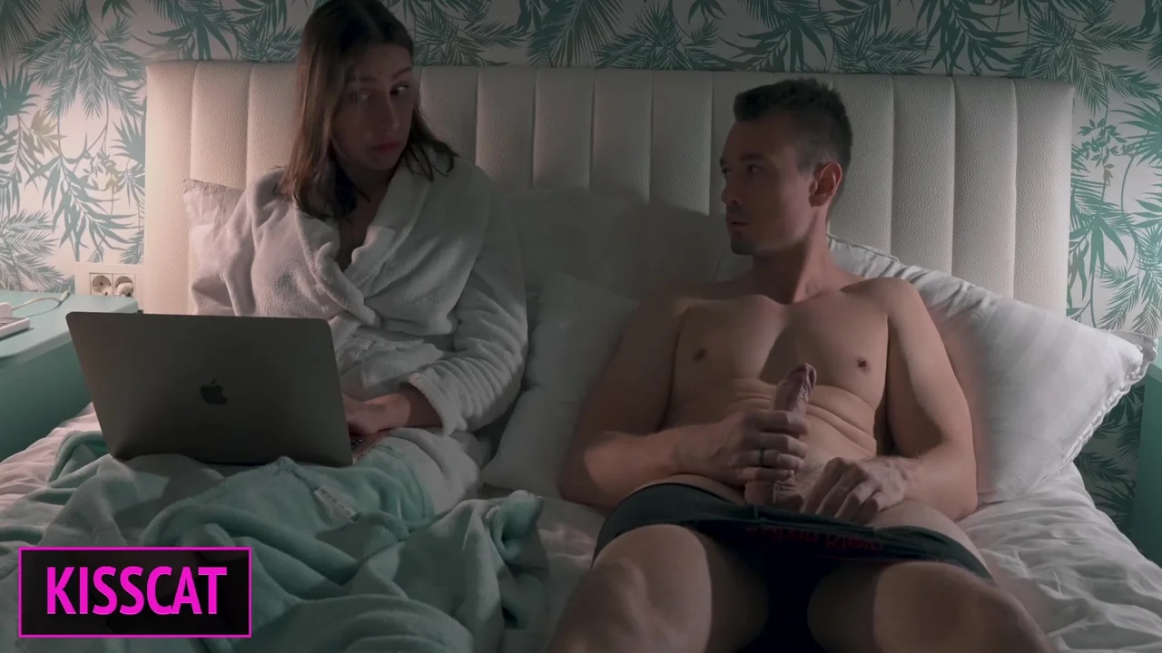: Stepmom Helps To Cum Stepson In Share Bed While Working Till Get Pussy Creampie And Facial