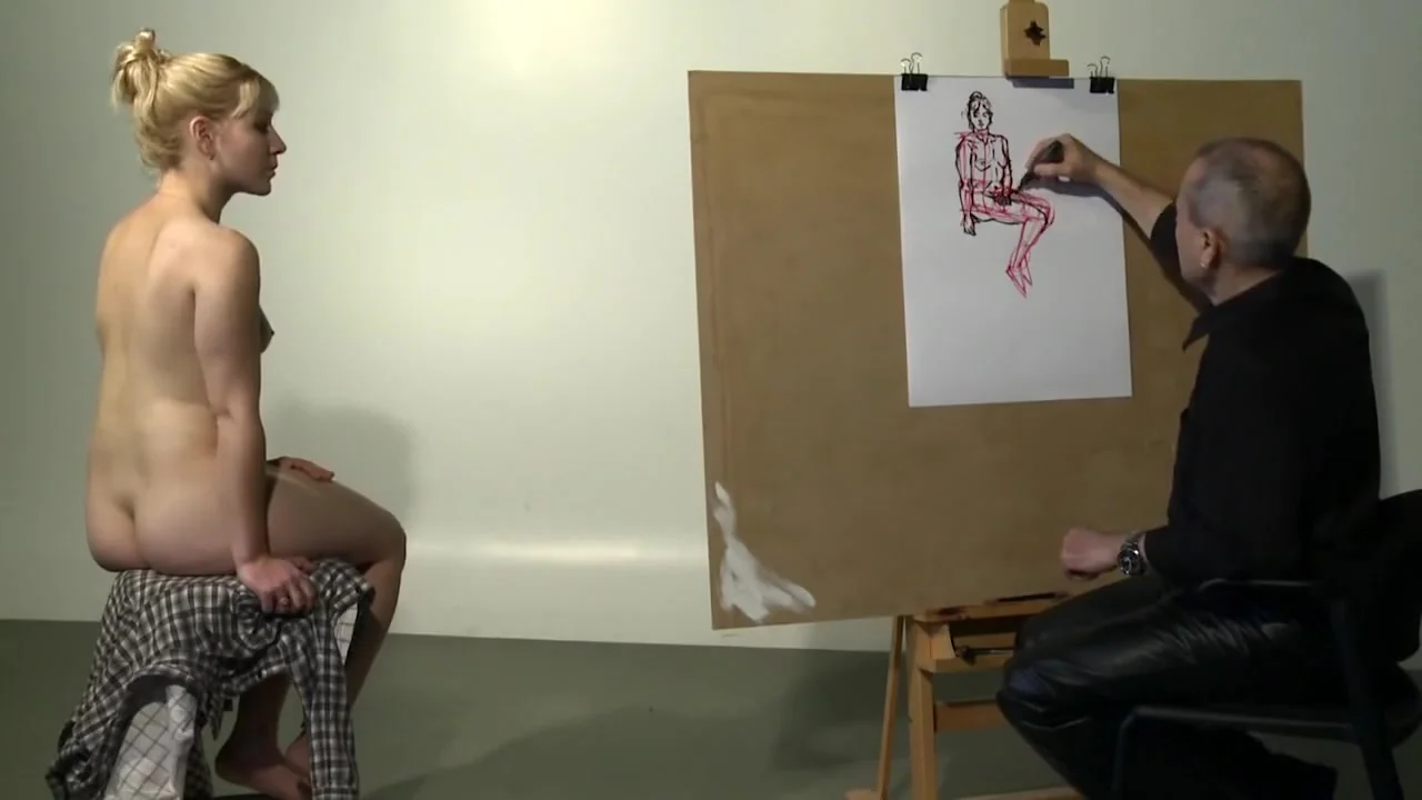 Nude Model Drawing Pose 4